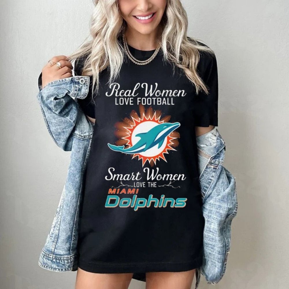 Real Women Love Football Smart Women Love The Miami Dolphins 2023 Tshirt